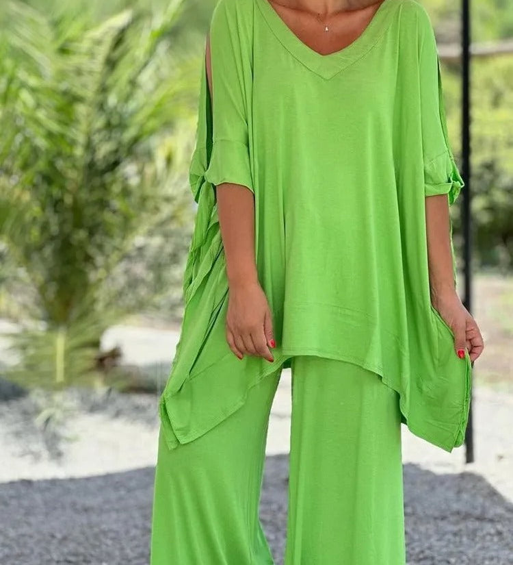Úrsula™ | Conjunto Túnica Ombros Abertos y Pantalón