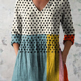 Lillian | Camisa de V cuello con puntos geométricos