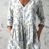 Isabella | Camisa Floral V-Cuello Encantadora