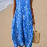 Elise - Vestido Midi de Playa Sin Mangas para Mujeres con Estampado Suelto
