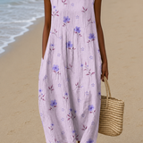 Fe Fe - Vestido Midi de Playa Sin Mangas Impreso para Mujeres