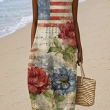 Eleanor - Vestido Casual Midi Sin Mangas Impreso para Mujeres