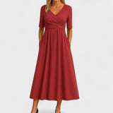 Eleanor | Vestido Midi Elegante con Bolsillos