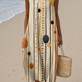 Hazel - Vestido Casual Midi Sin Mangas con Estampado para Mujer
