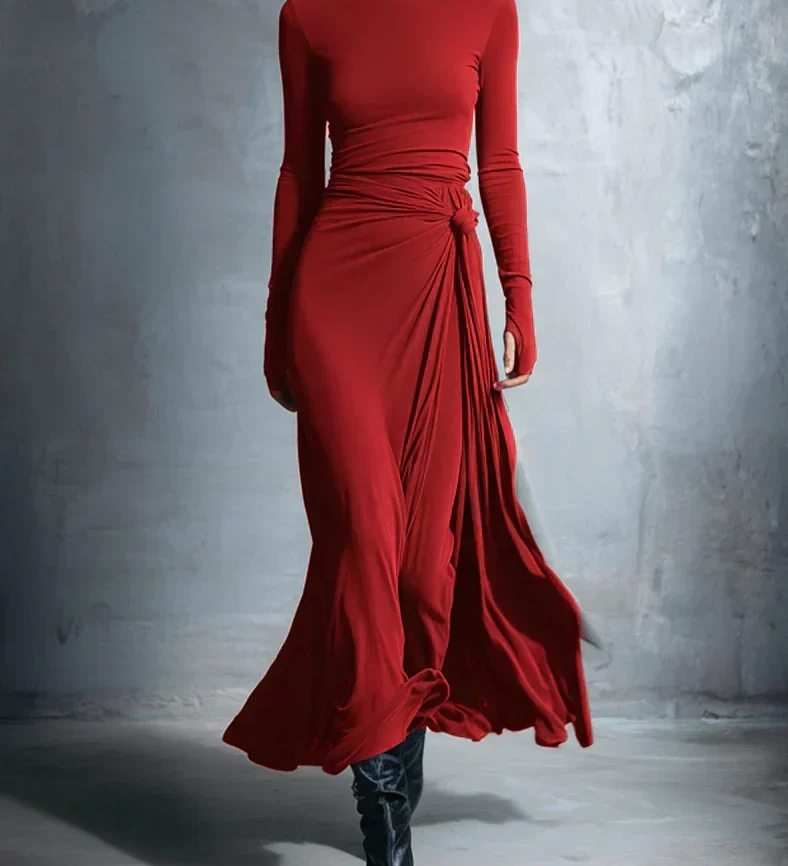 Naiara ❘ Vestido maxi con nudo lateral