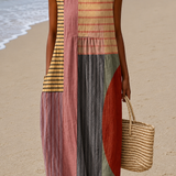 Jazmín - Vestido Midi de Playa Sin Mangas para Mujer con Estampado