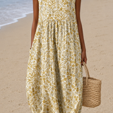 Lucy - Vestido Midi de Playa Sin Mangas para Mujer con Estampado
