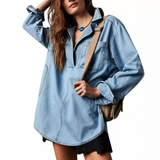 Emilia | Blusa Tunic de Mezclilla con Cuello en V Chic