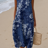 Sadie - Vestido Midi de Playa Sin Mangas para Mujer con Estampado
