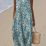 Savana - Vestido midi sin mangas impreso para mujer