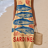 Katherine - Vestido Midi Sin Mangas de Corte Relajado para Mujeres