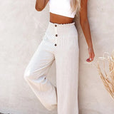 Riana - Pantalones Relajados de Cintura Alta