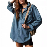 Emilia | Blusa Tunic de Mezclilla con Cuello en V Chic