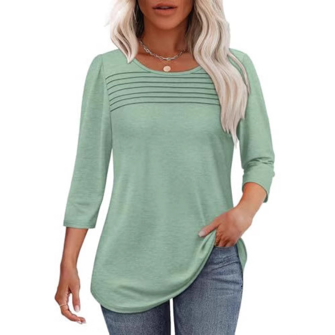 ALLISON | Top de Primavera con Pliegues Frontales Casual