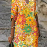 Leila | Vestido Midi Floral Vibrante