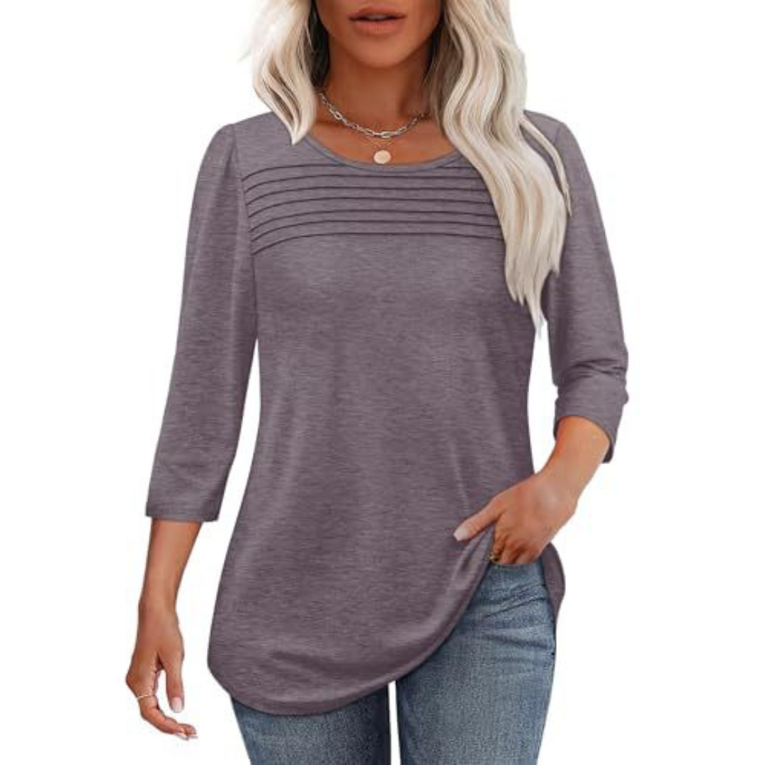 ALLISON | Top de Primavera con Pliegues Frontales Casual