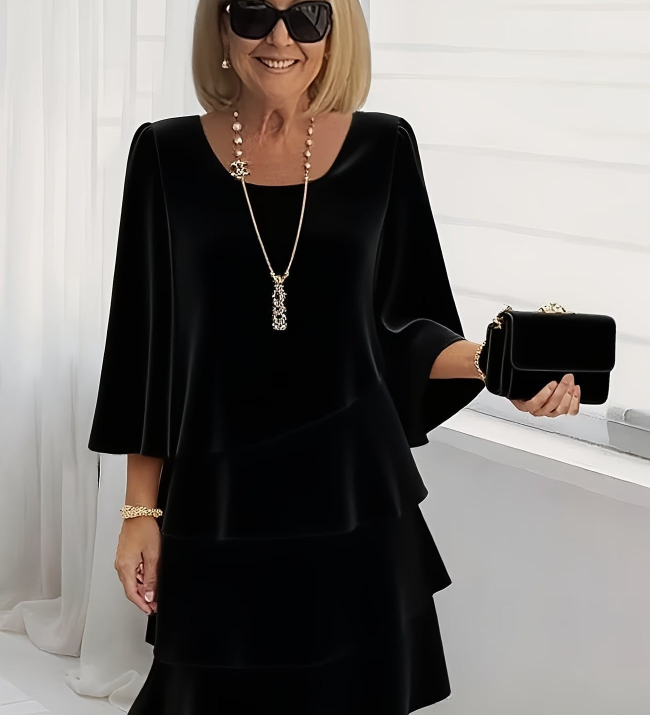 Catherine - Vestido Elegante y Cómoda con Volantes