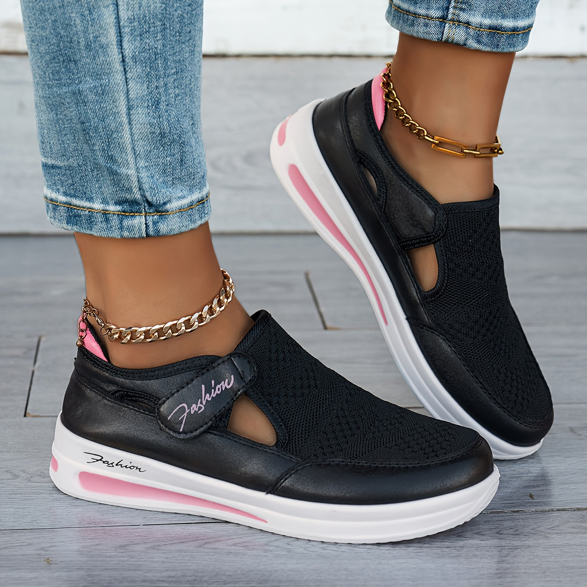 Zapatillas transpirables sin cordones con comodidad estable
