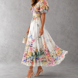 Rosalinda™ | Vestido Maxi Floral de Manga Corta
