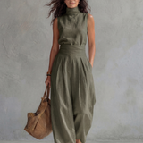 María | Conjunto de Pantalones Anchos Elegantes y Top