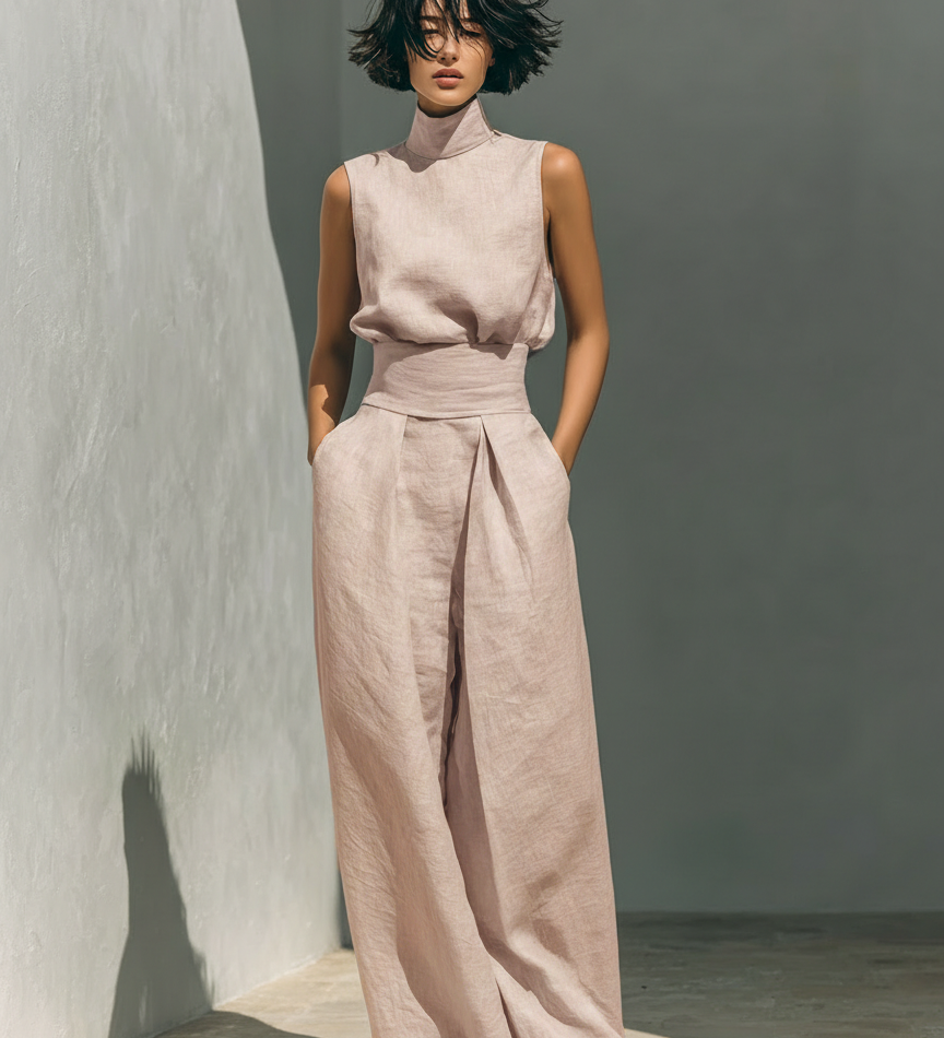Venancia™ | Conjunto Minimalista Top y Pantalón Ancho