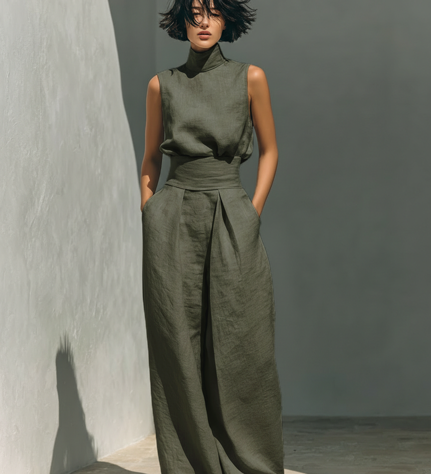 Venancia™ | Conjunto Minimalista Top y Pantalón Ancho