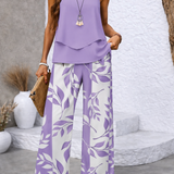 Justa™ | Conjunto Lila Blusa y Pantalón Botánico