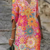 Leila | Vestido Midi Floral Vibrante