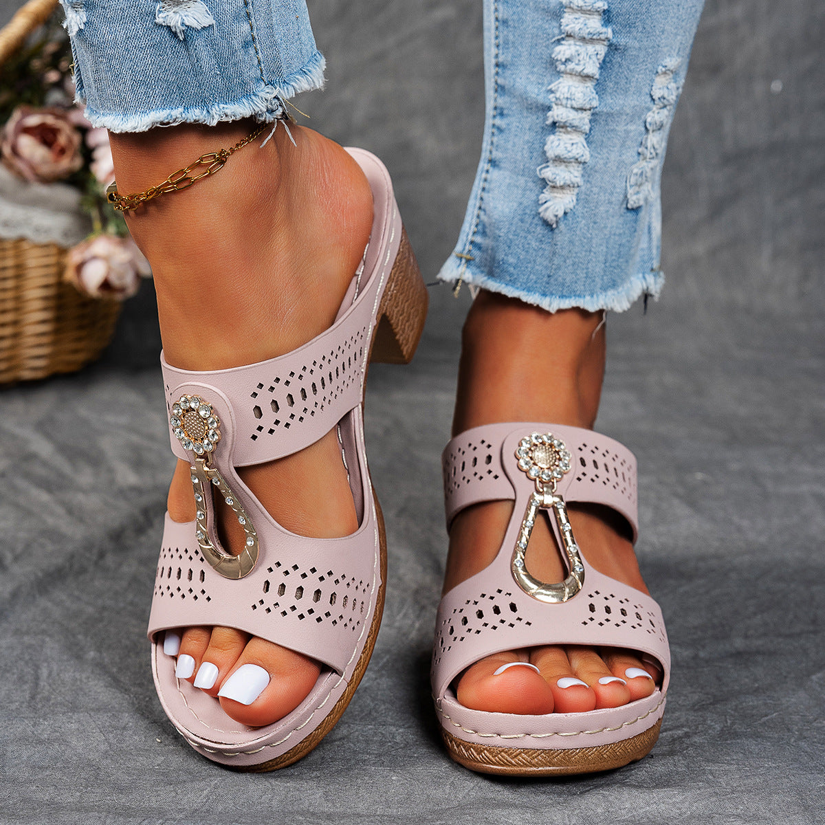 Linda | Sandalias ortopédicas de confort con tacón alto