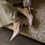 Serelle | Tacones de Cuero con Correa en el Talón