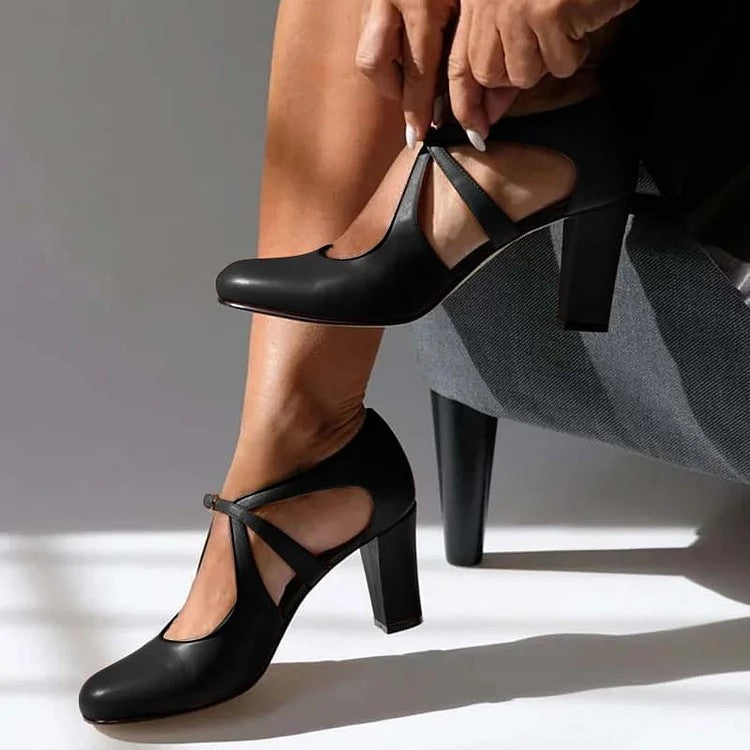 Camille™ | Elegantes Tacones de Cuero Genuino para Comodidad