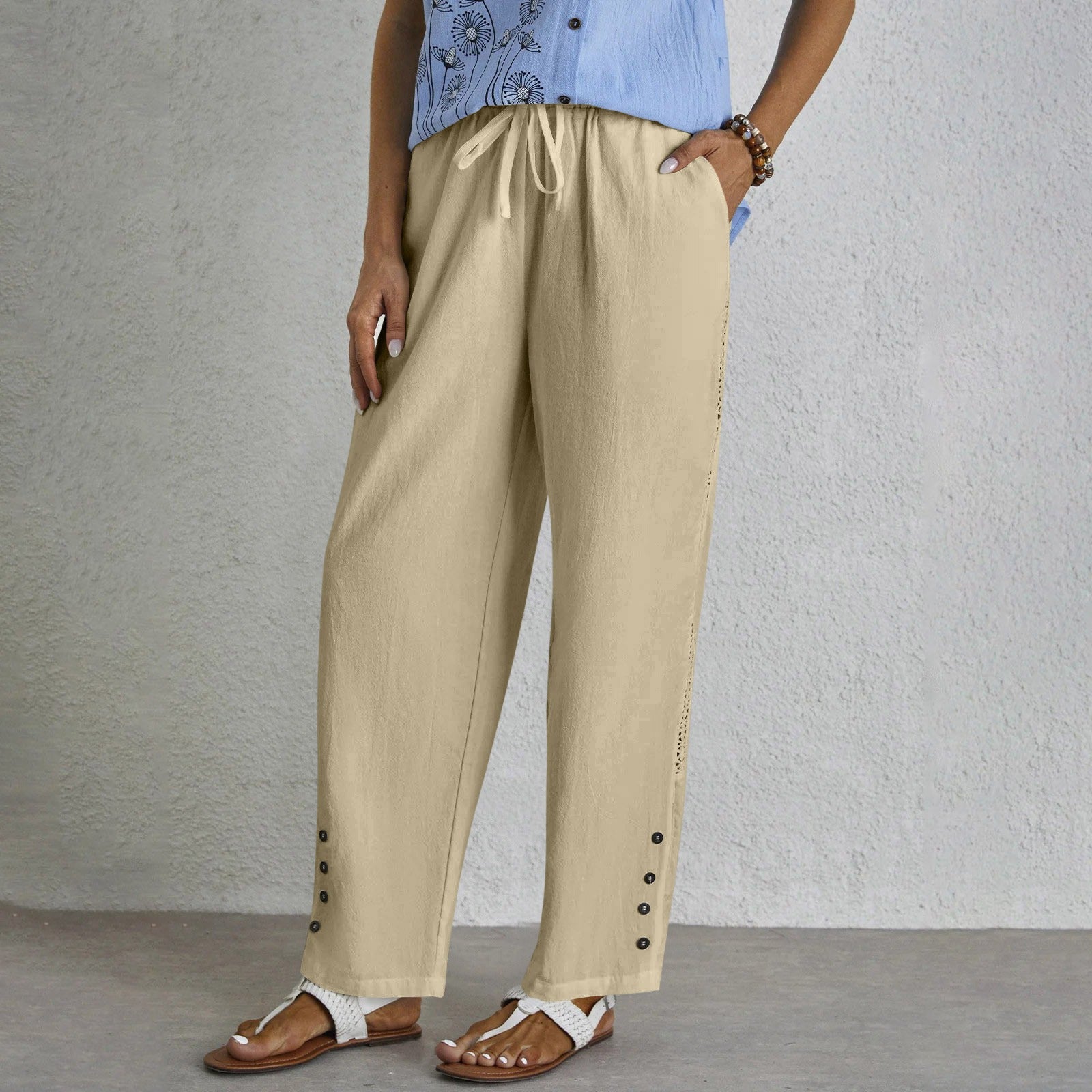 Shania - Pantalones Relajados con Botones