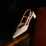 Serelle | Tacones de Cuero con Correa en el Talón
