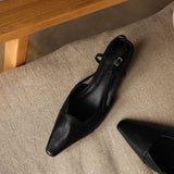 Serelle | Tacones de Cuero con Correa en el Talón
