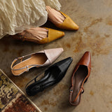 Serelle | Tacones de Cuero con Correa en el Talón