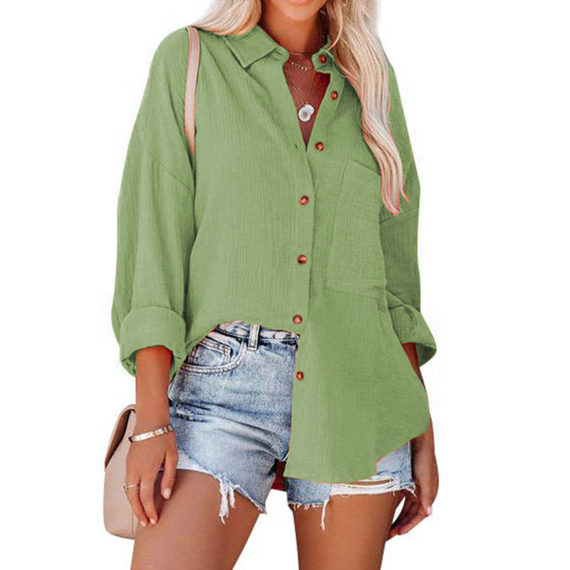 MADELYN | Blusa Casual de Manga Larga con Botones