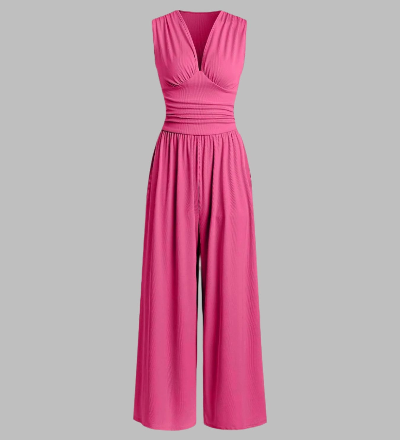 Caridad – Mono Elegante Sin Mangas de Pierna Ancha