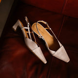 Serelle | Tacones de Cuero con Correa en el Talón