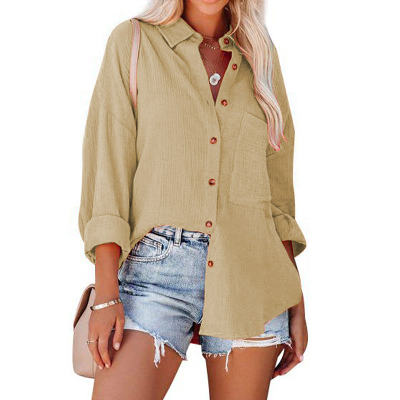 MADELYN | Blusa Casual de Manga Larga con Botones