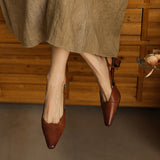 Serelle | Tacones de Cuero con Correa en el Talón