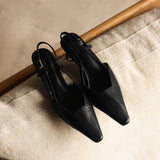 Serelle | Tacones de Cuero con Correa en el Talón