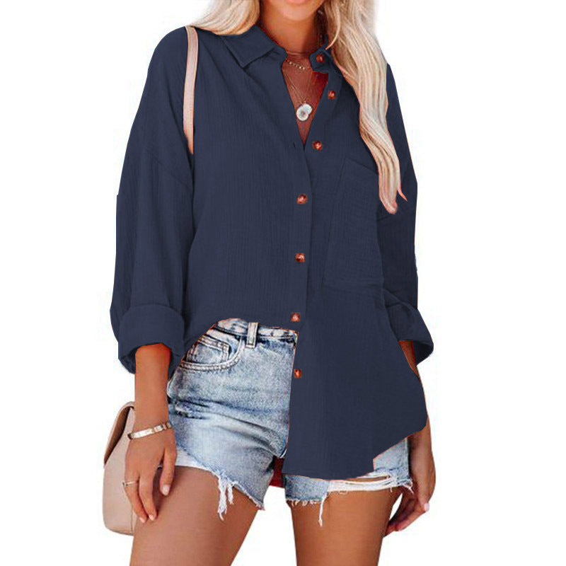 MADELYN | Blusa Casual de Manga Larga con Botones
