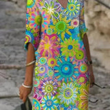 Leila | Vestido Midi Floral Vibrante