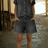 Purificación™ | Conjunto vaquero camisa y short de manga corta