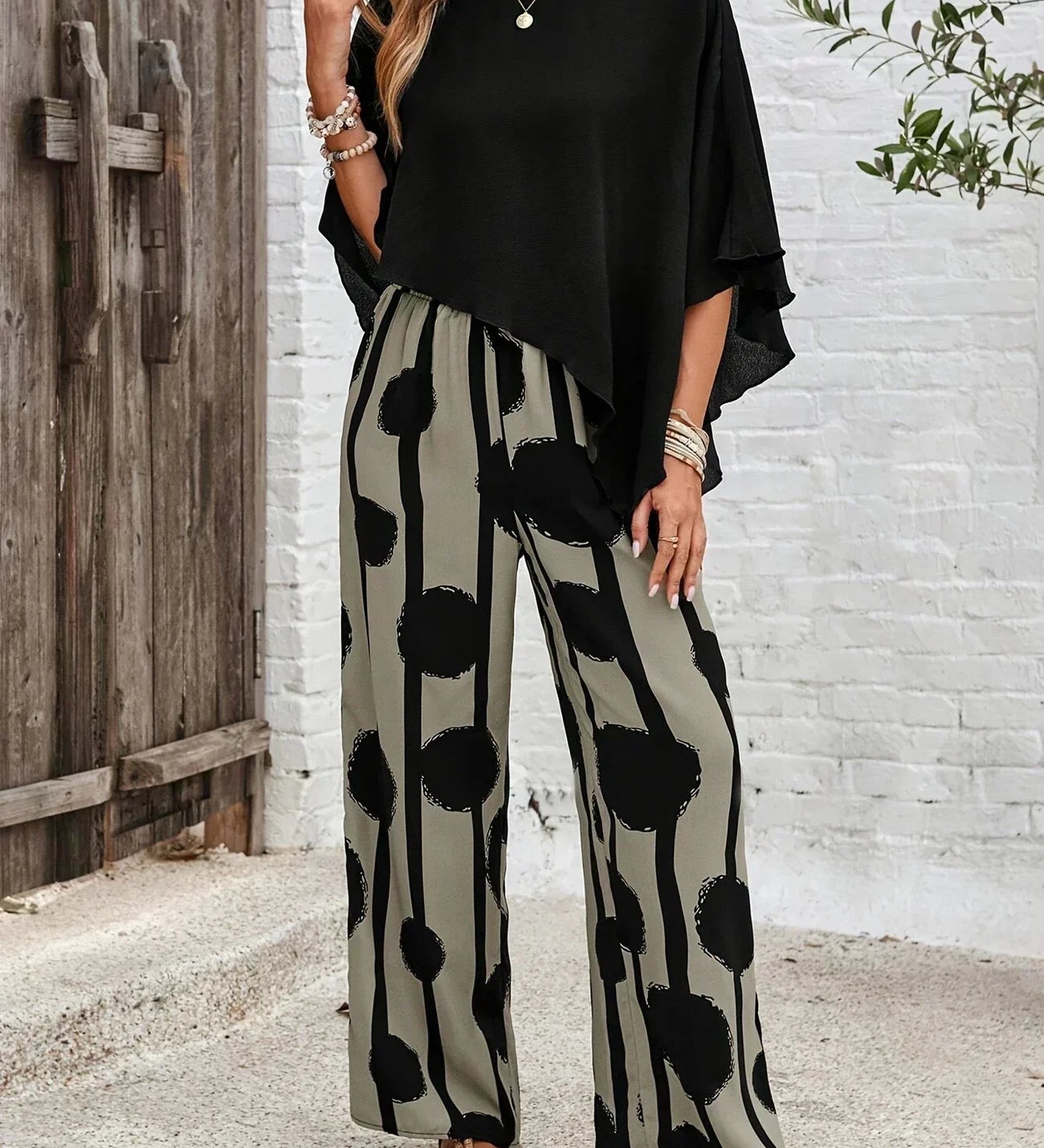 Valeriana™ | Conjunto Top Asimétrico y Pantalón Boho