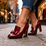 Lucette | Zapatos de tacón bajo con detalle de lazo para mujer