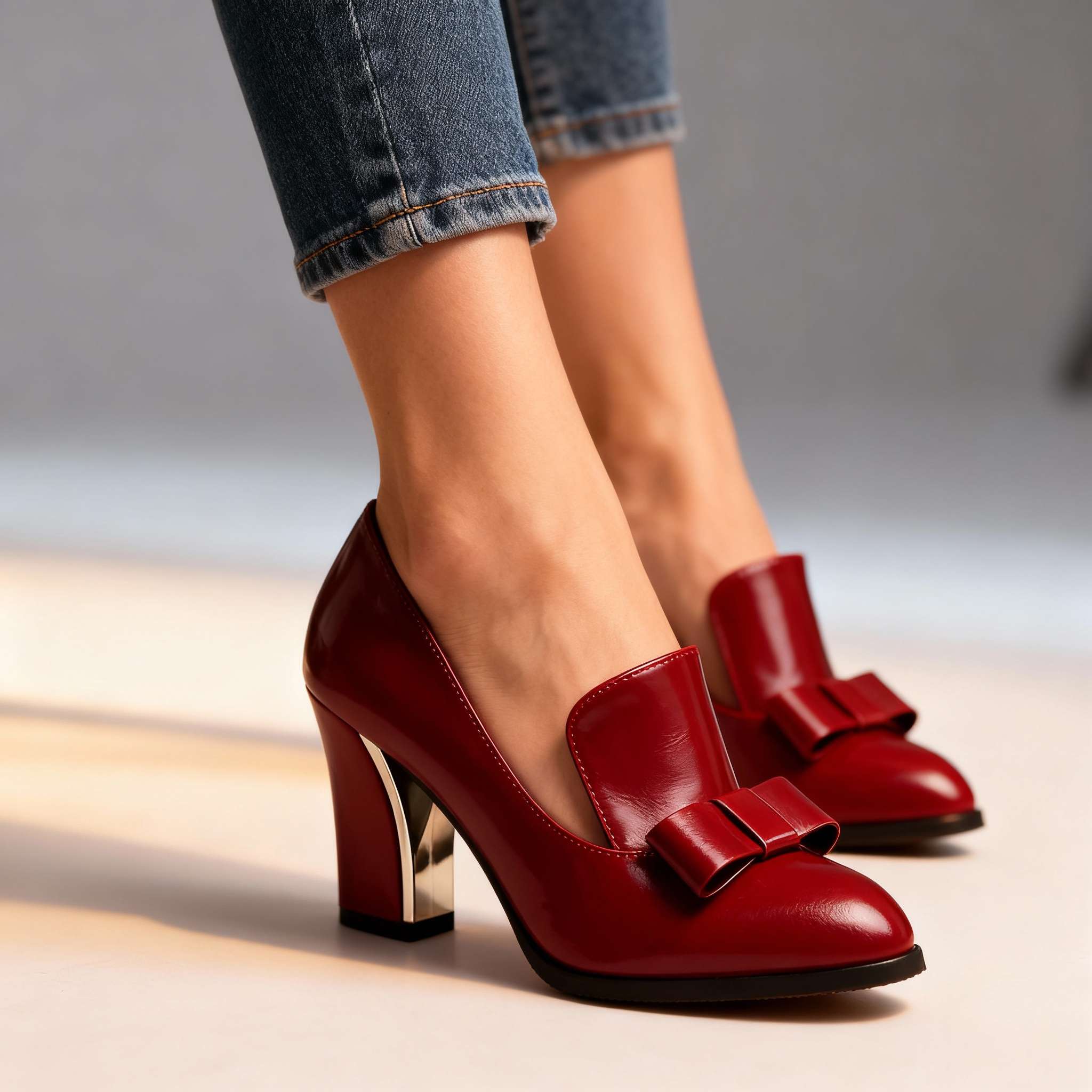 Lucette | Zapatos de tacón bajo con detalle de lazo para mujer