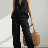 Maravillas™ | Conjunto vaquero top y pantalón wide leg