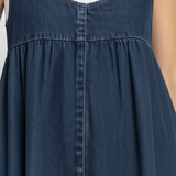 Gumersinda™ | Vestido maxi vaquero lavado de tirantes