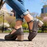 Romilly | Mocasín de Tacón Bloque con Correa T para Mujer